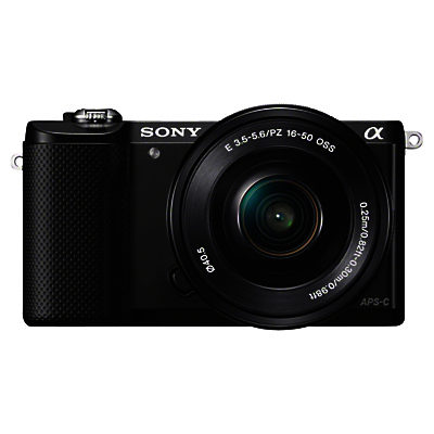 Sony A5000 Compact System Camera with 16-50mm Lens, HD 1080p, 20.1MP, Wi-Fi, 3 Tilting LCD Screen Black